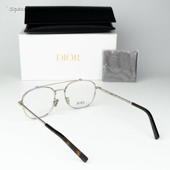 Dior Women Eyeglasses Matte Silver Gold Round CD DIAMONDO R2U F200 BRAND NEW - Picture 8 of 8